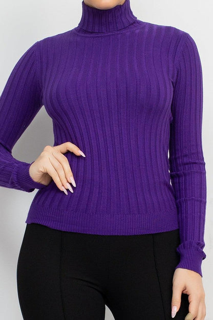 Ribbed Turtleneck Sweater - RK Collections Boutique