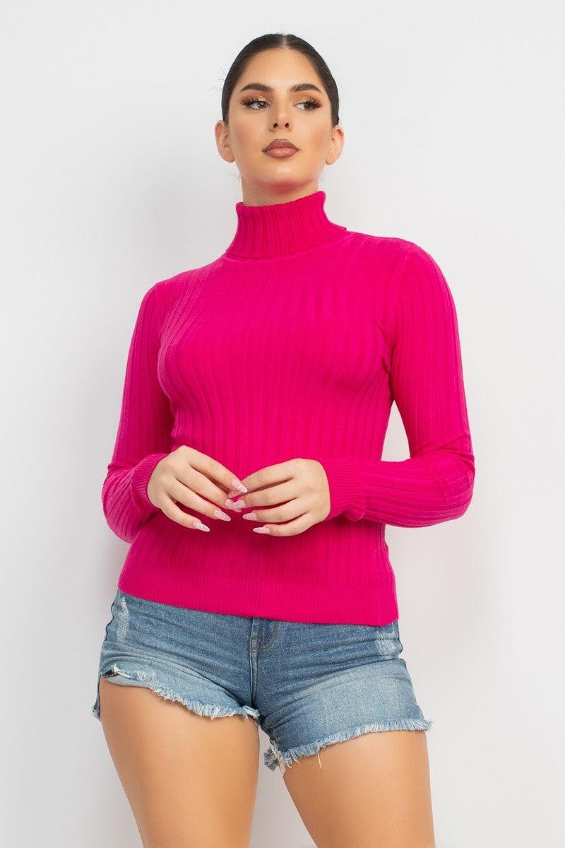 Ribbed Turtleneck Sweater - RK Collections Boutique