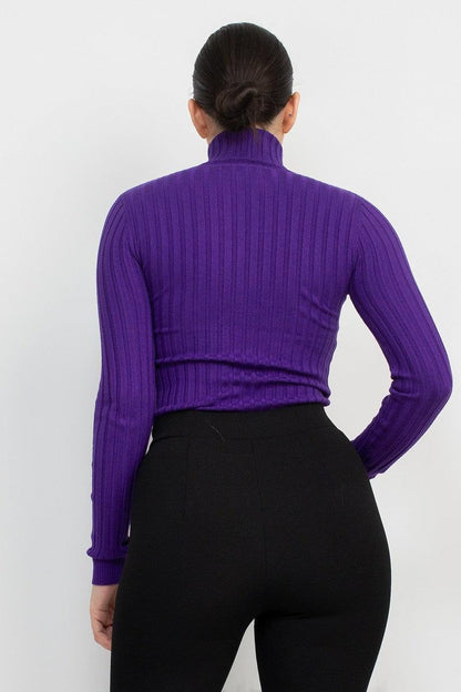 Ribbed Turtleneck Sweater - RK Collections Boutique