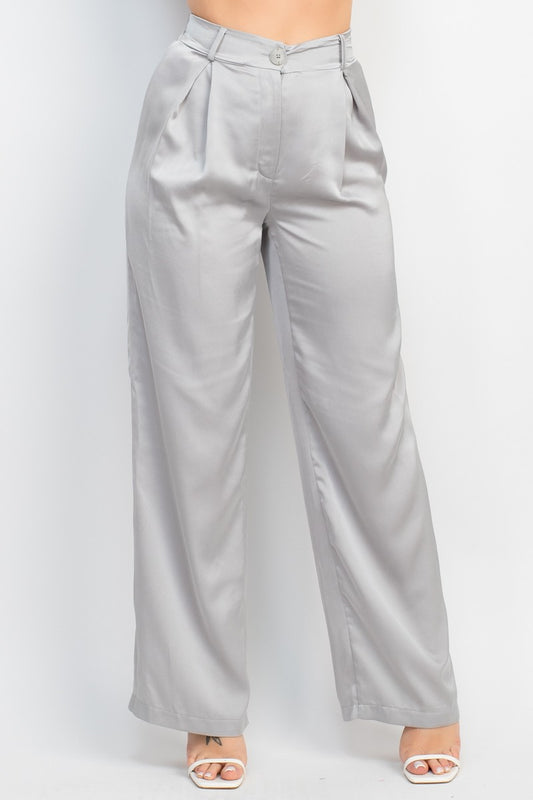 satin wide leg pants