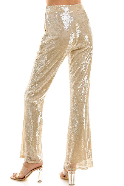 sequin flare pants