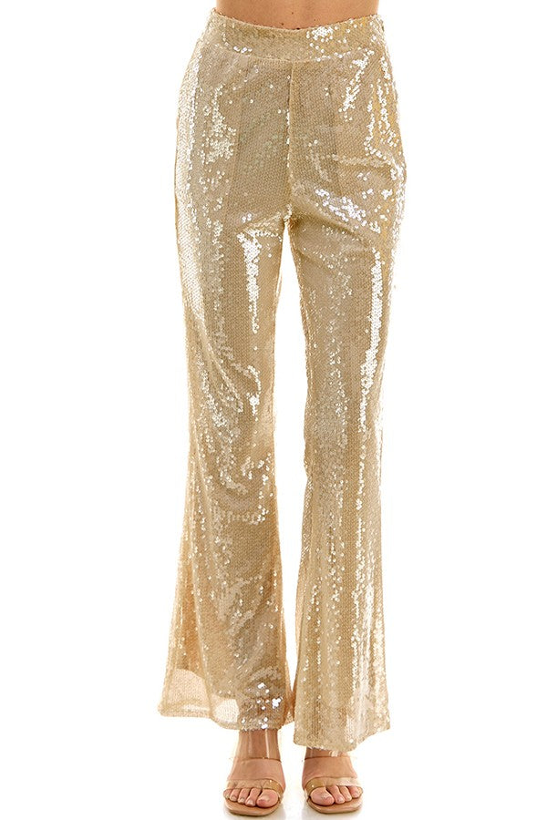 sequin flare pants