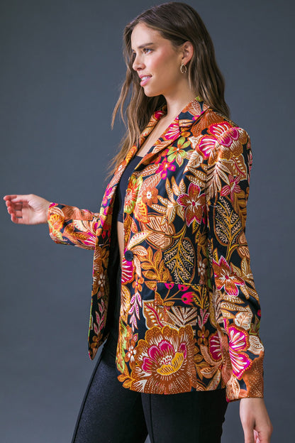 vintage print blazer