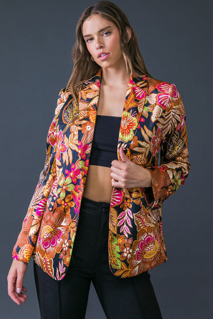 vintage print blazer