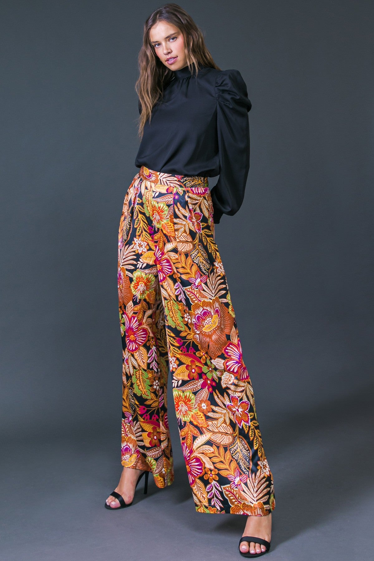 print high waist pants