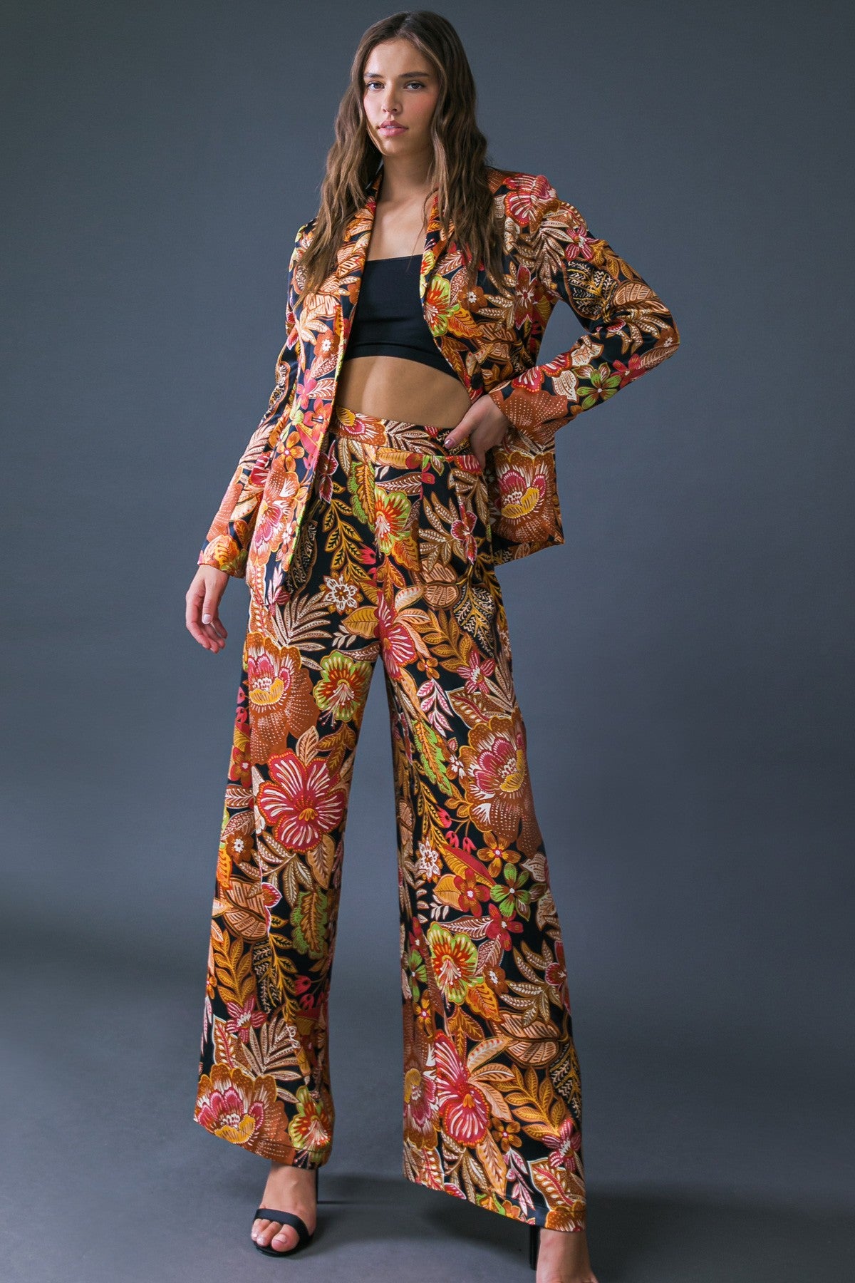 print high waist pants