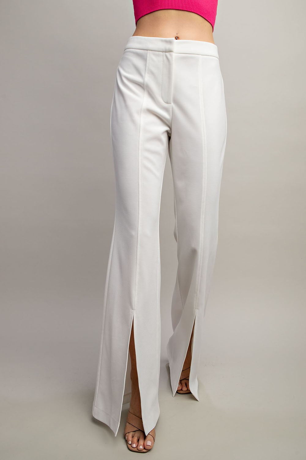 front slit high waist pants