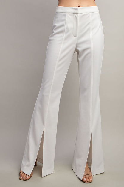 front slit high waist pants