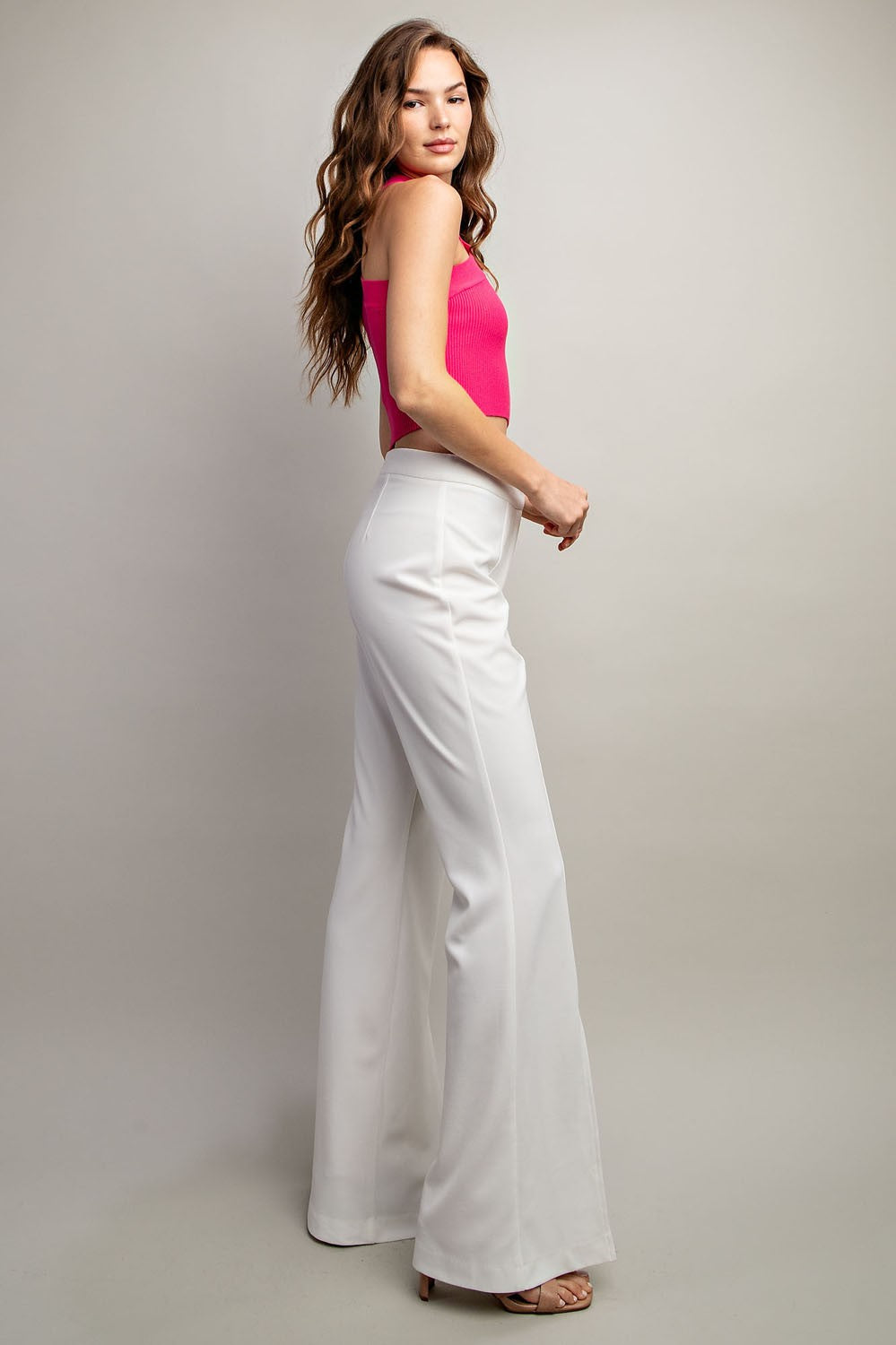 front slit high waist pants