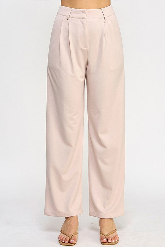 high waist pleated pants