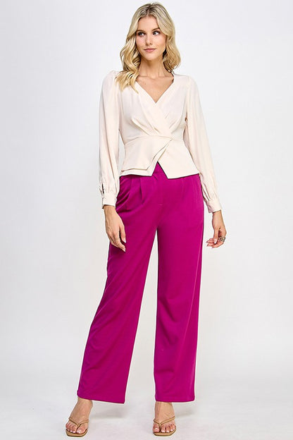 high waist pleated pants