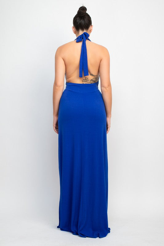 Slinky Halter Maxi Dress