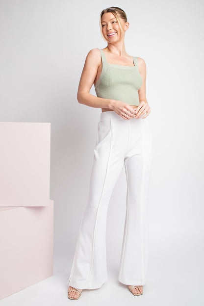 high waist side slit pants