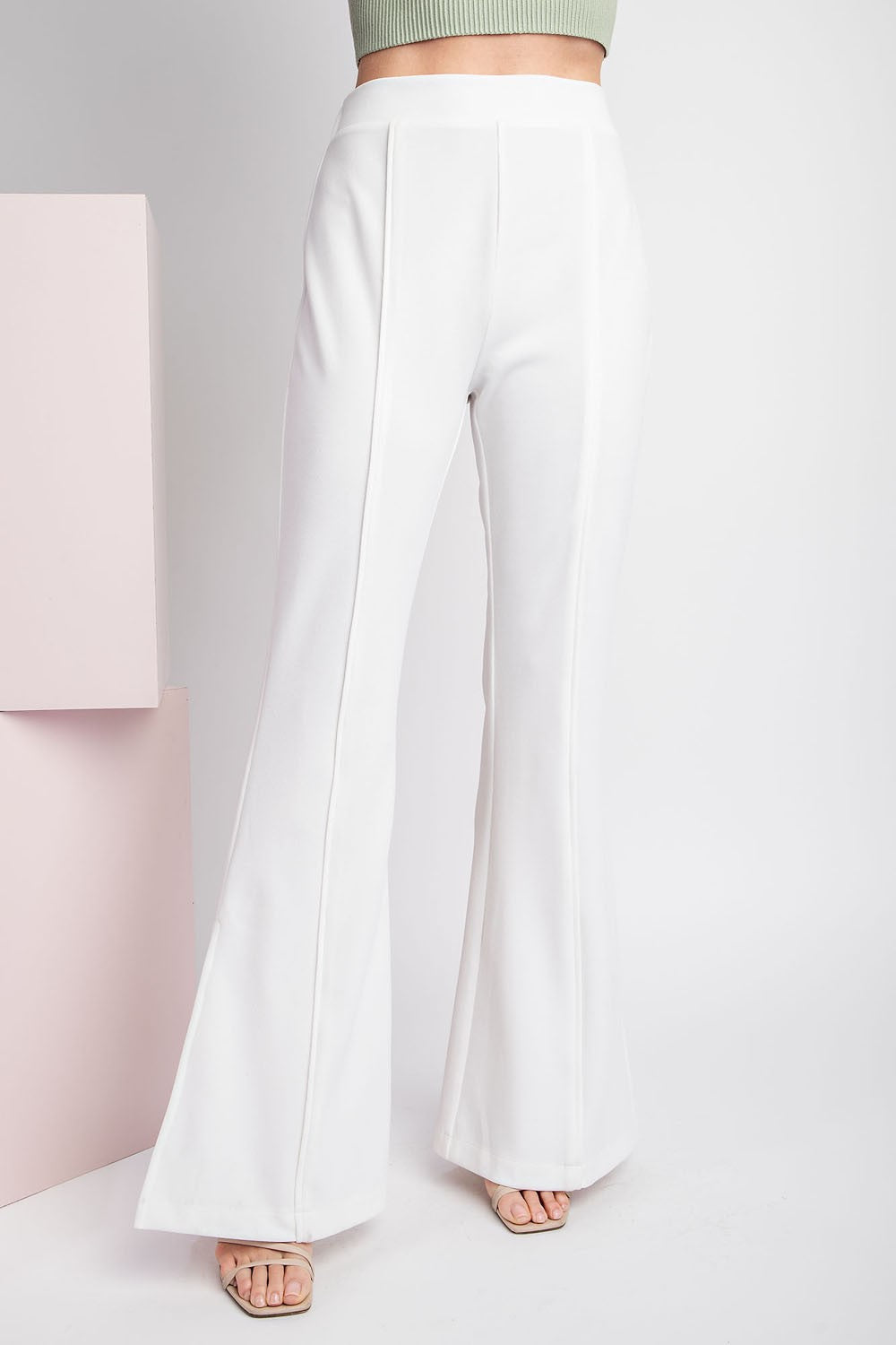 high waist side slit pants