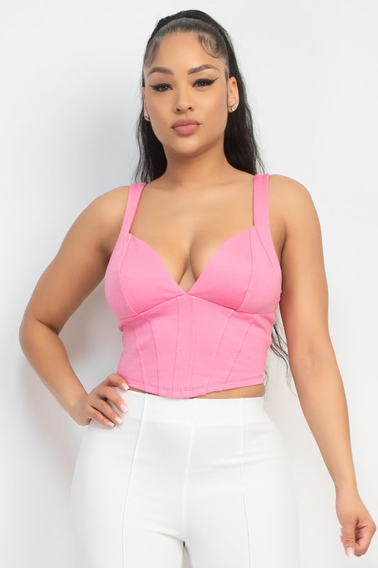 Sweetheart Sleeveless Corset Crop Top