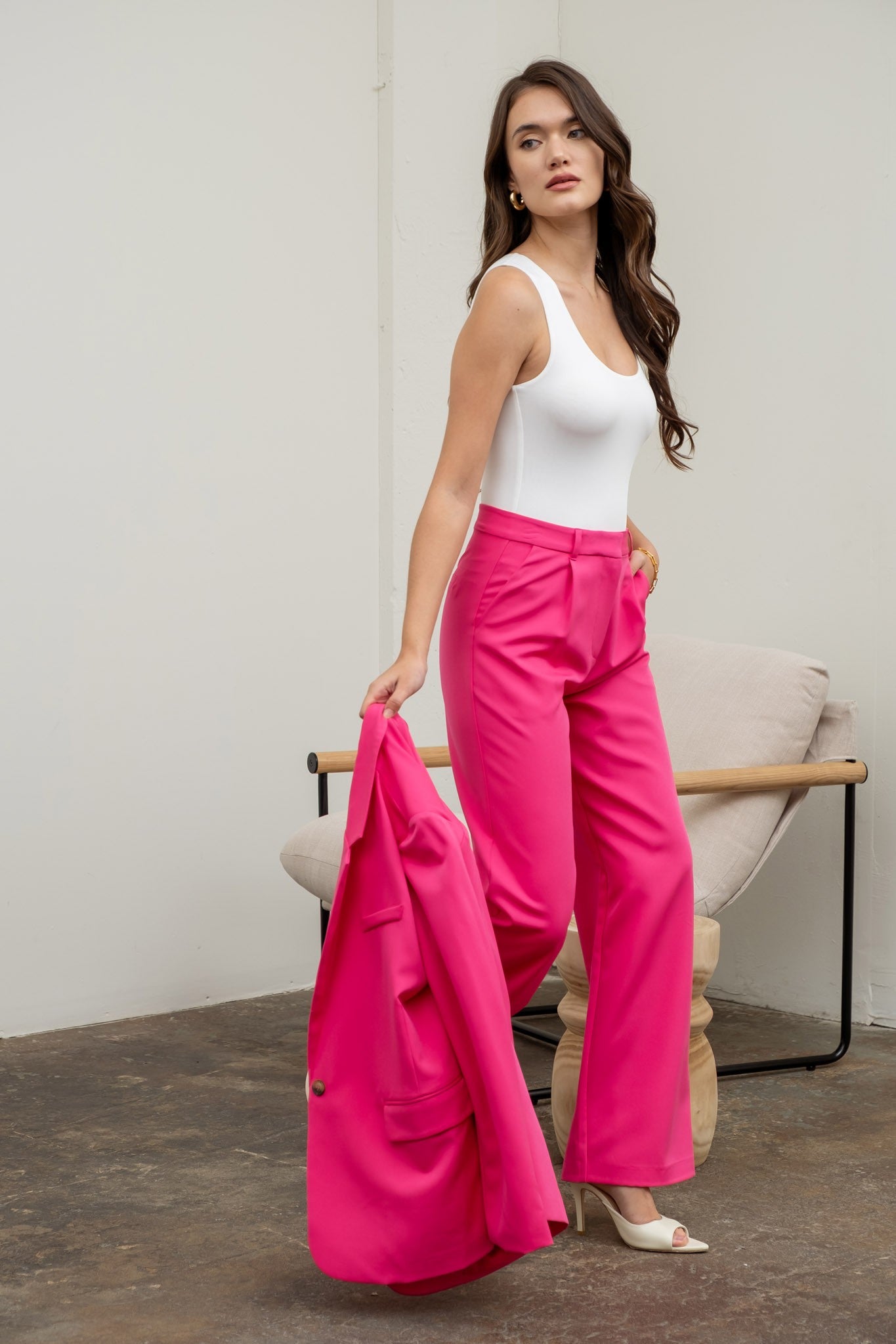 high waist wide leg pants