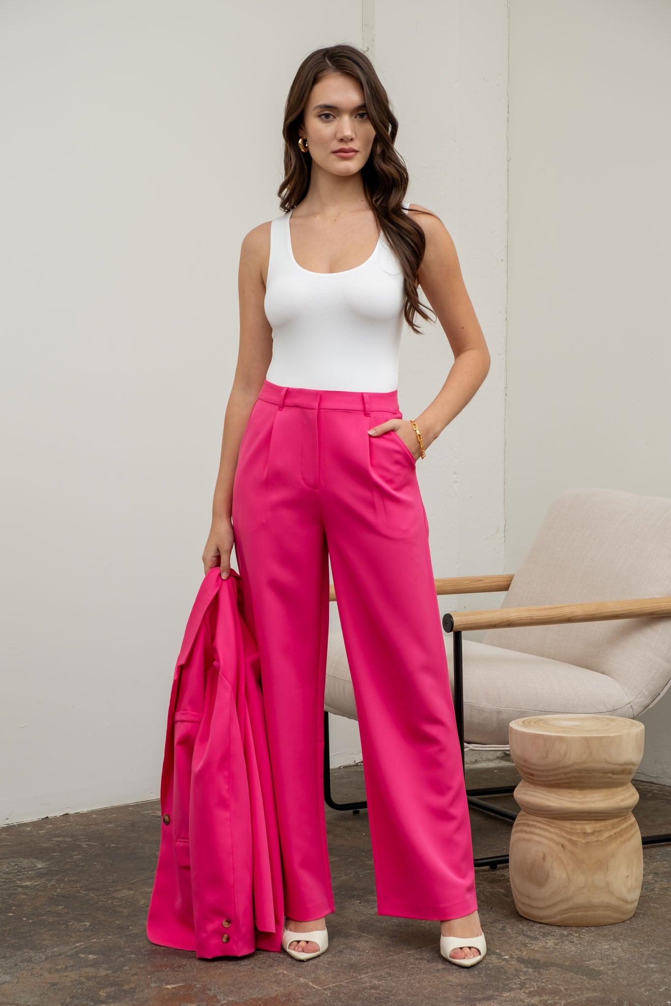 high waist wide leg pants