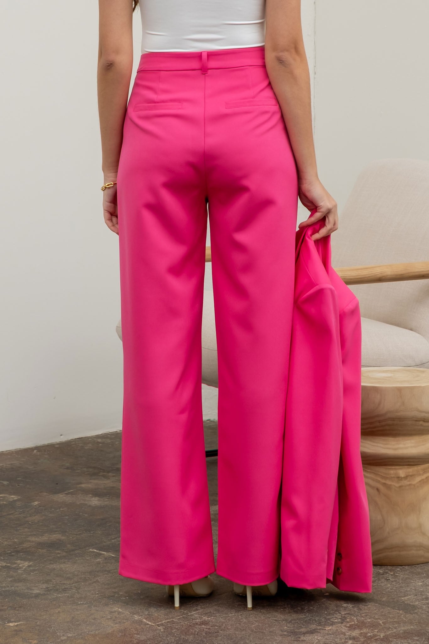 high waist wide leg pants