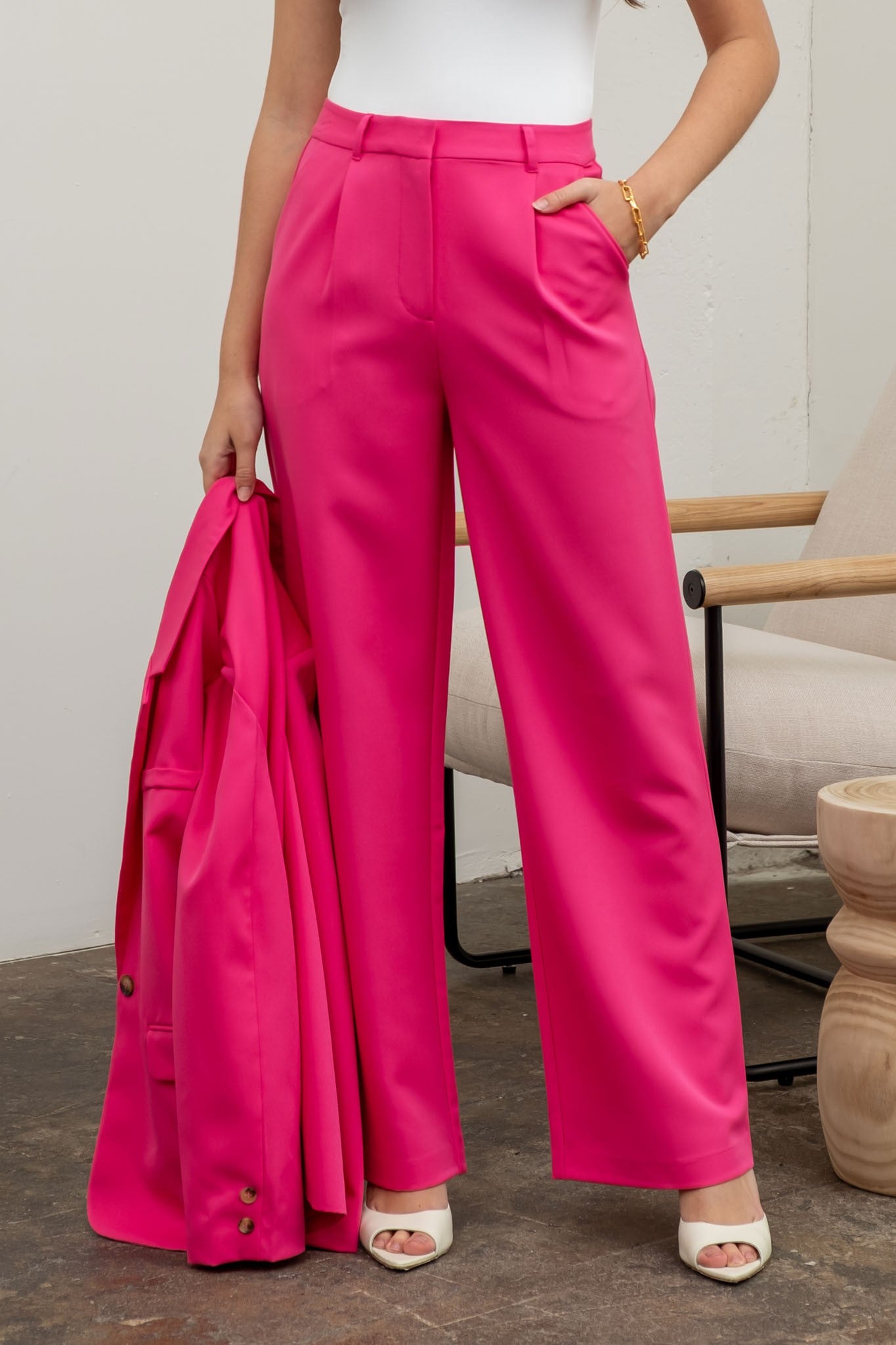 high waist wide leg pants