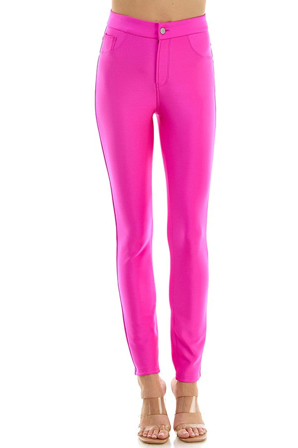 neoprene midrise skinny disco pant