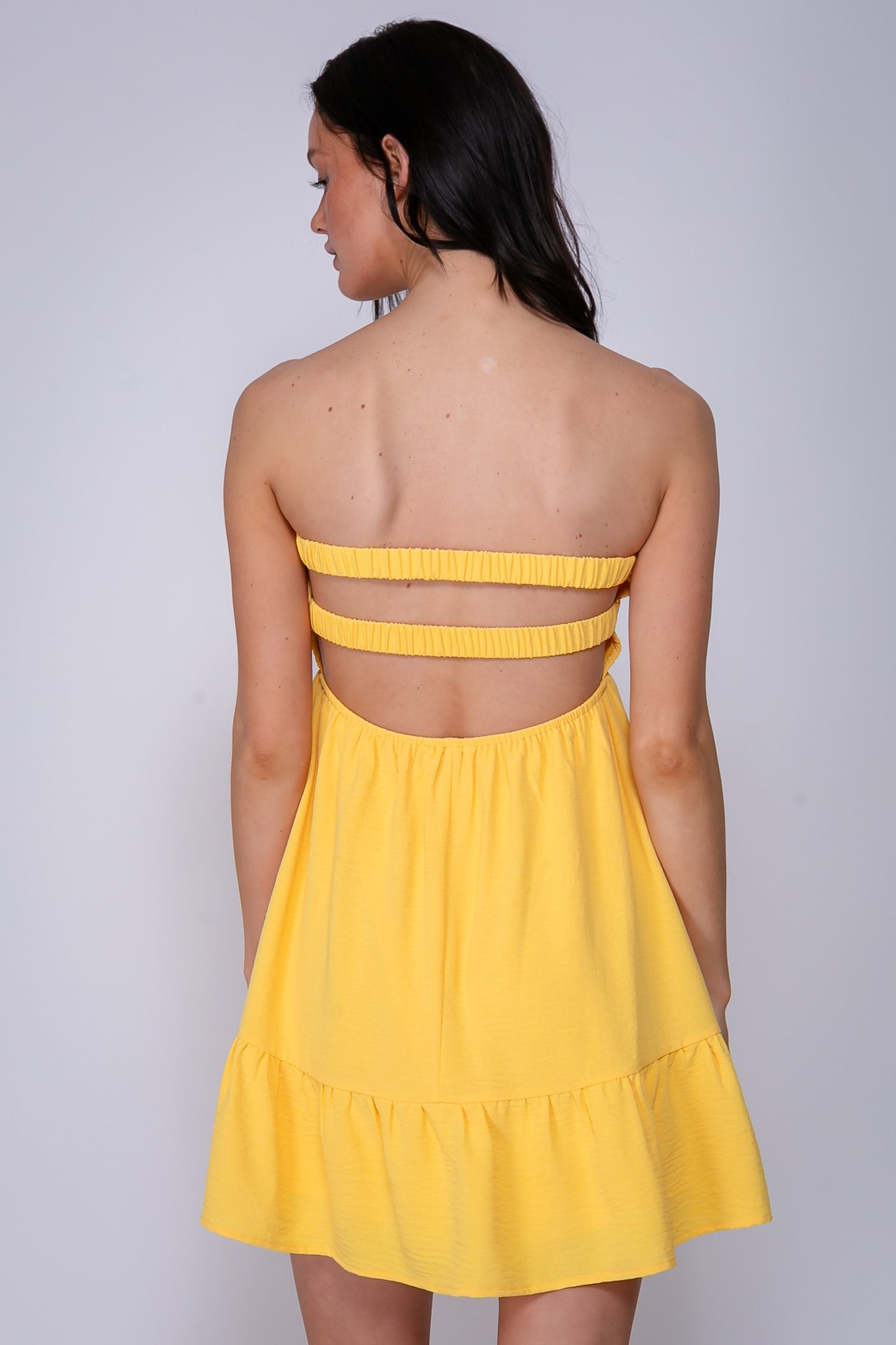 strapless cutout open back sundress