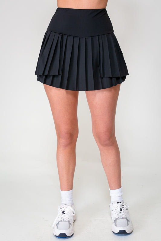 High waisted pleated tennis skort