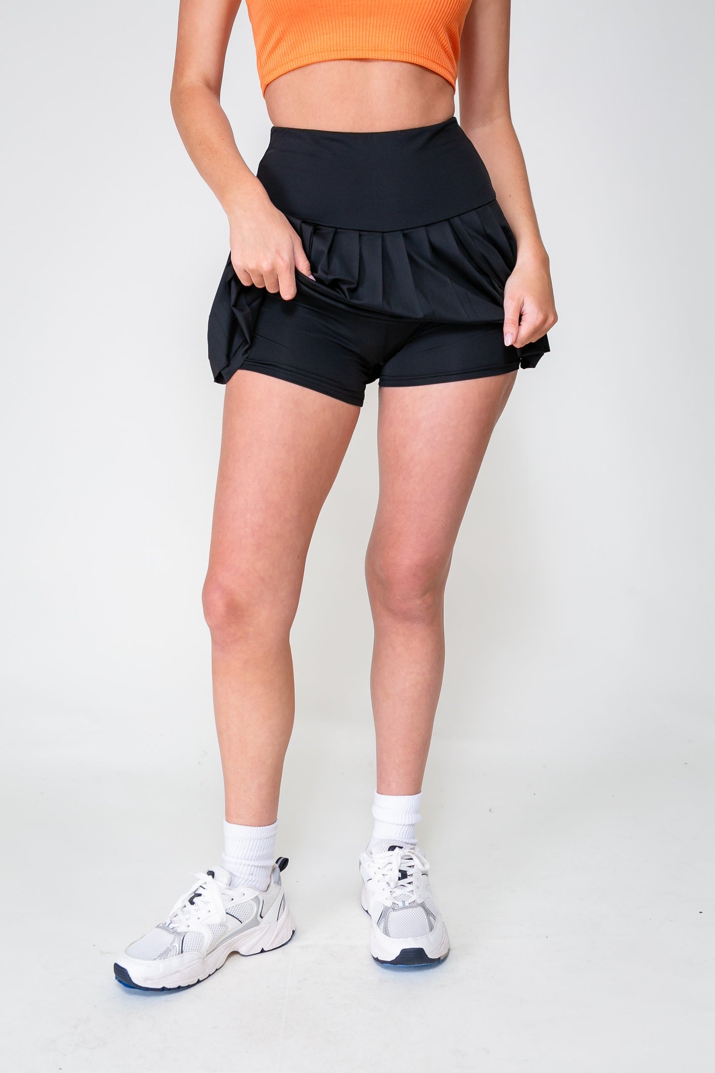 High waisted pleated tennis skort