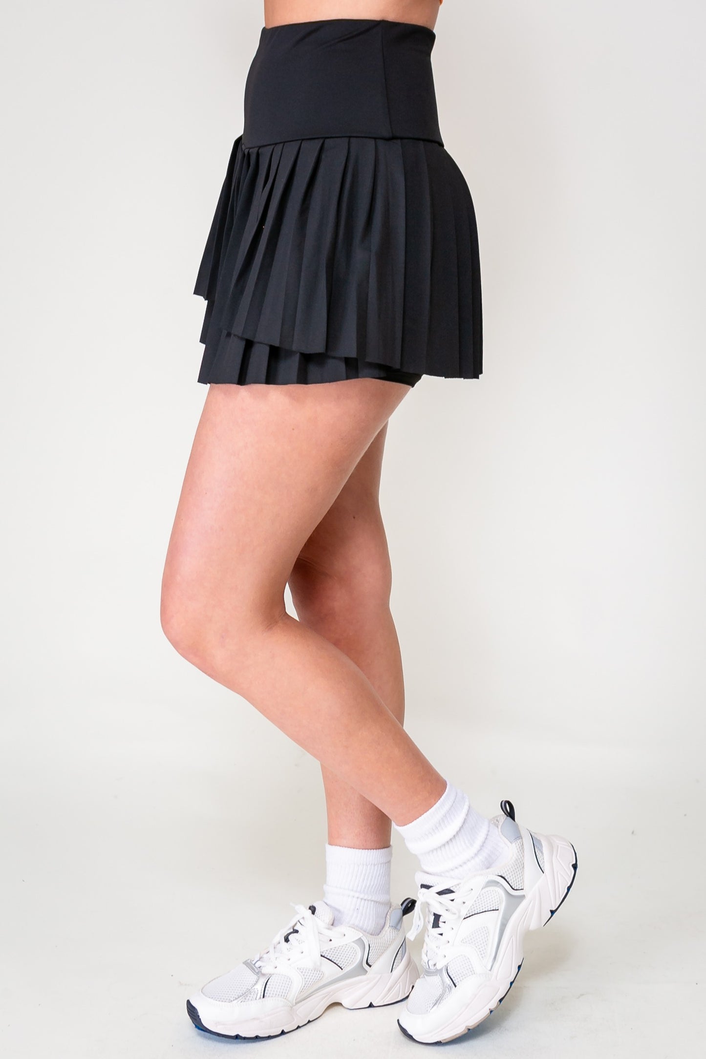 High waisted pleated tennis skort