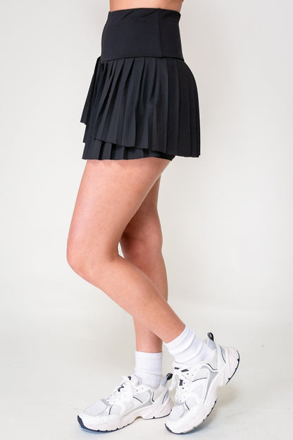 High waisted pleated tennis skort