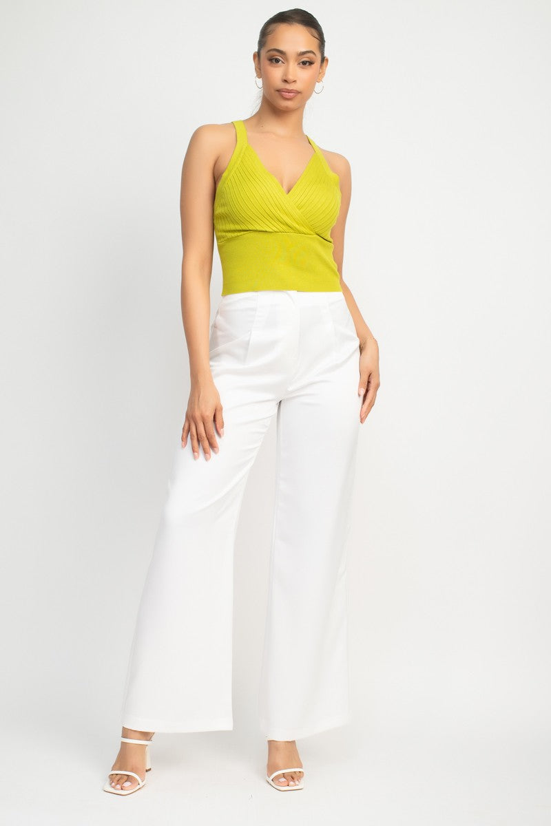 Satin High-Rise Wide Pants