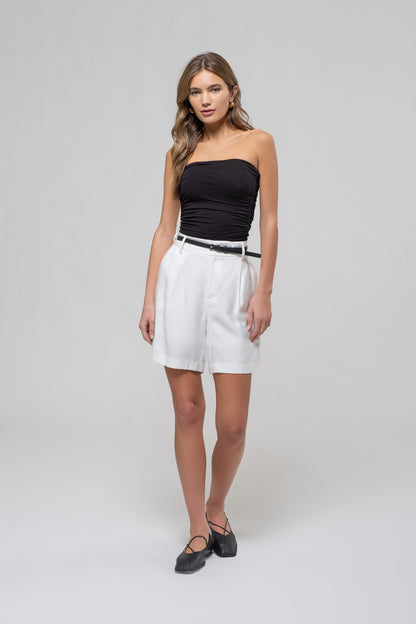 ruched strapless top