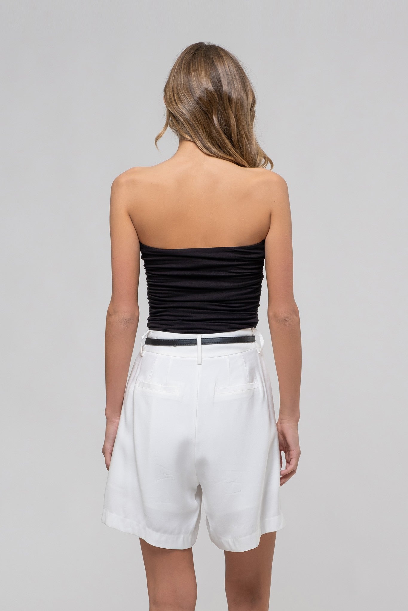 ruched strapless top