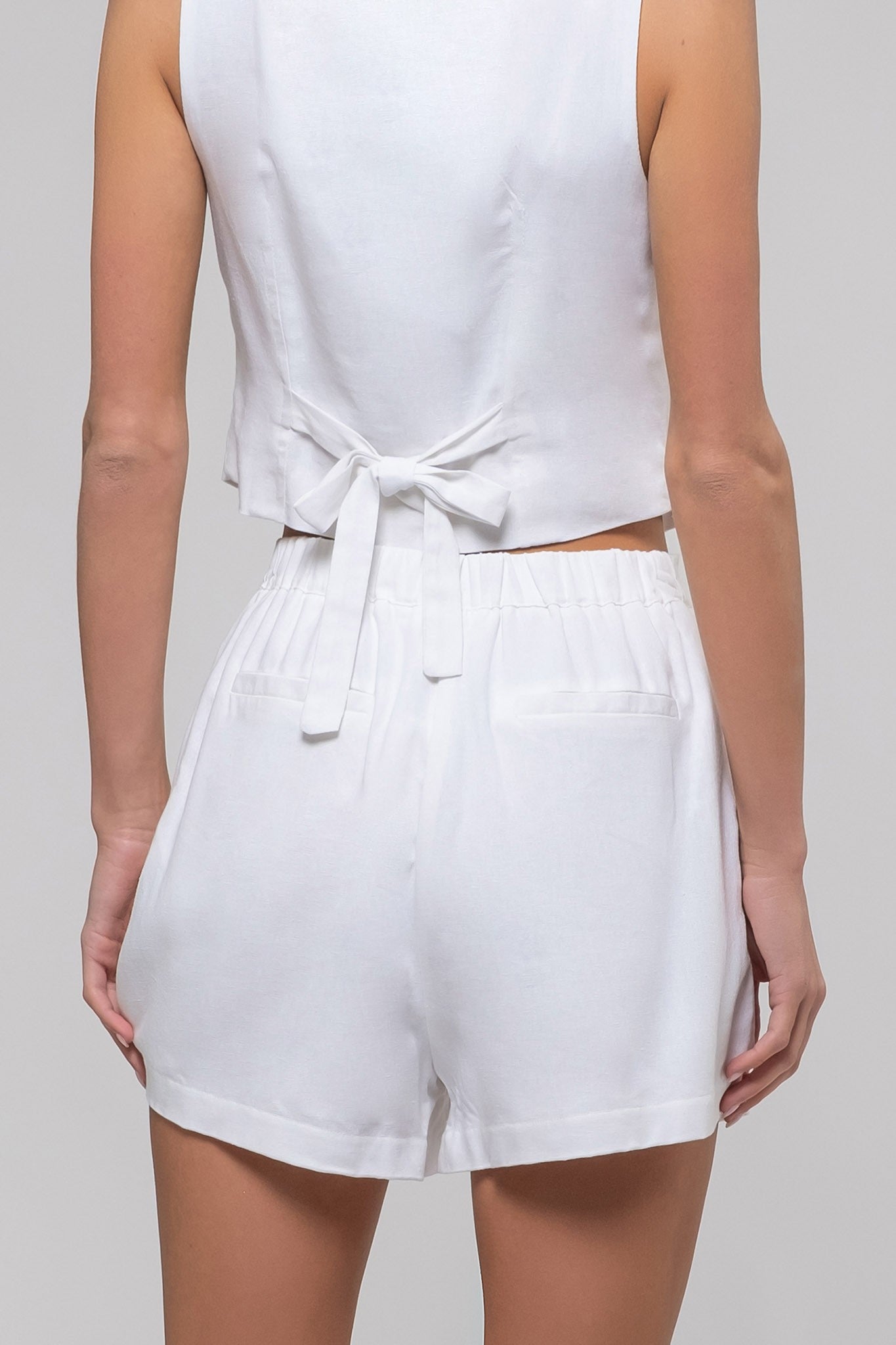 high waist linen shorts