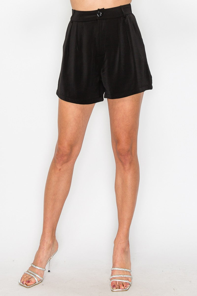 High Waist Pleated Shorts