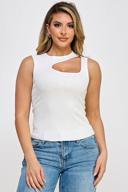 Cutout Sleeveless Tank Top