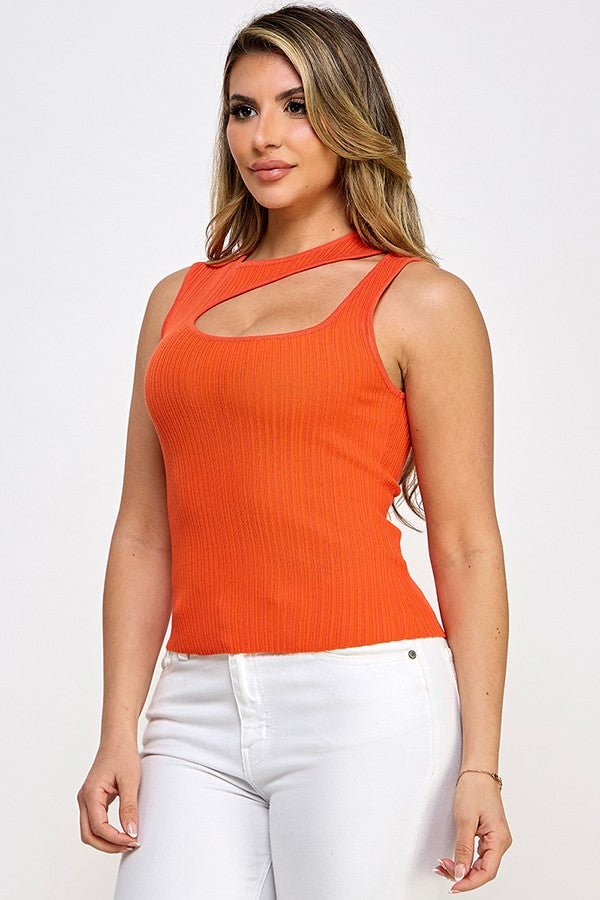 Cutout Sleeveless Tank Top