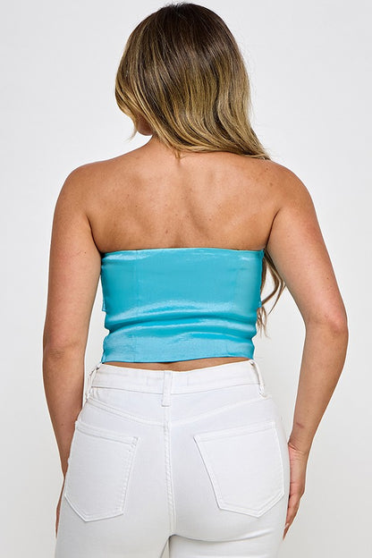 Strapless bow top