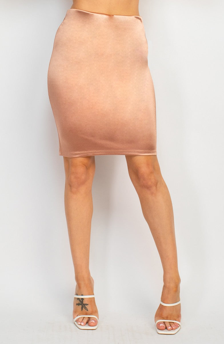 satin pencil skirt