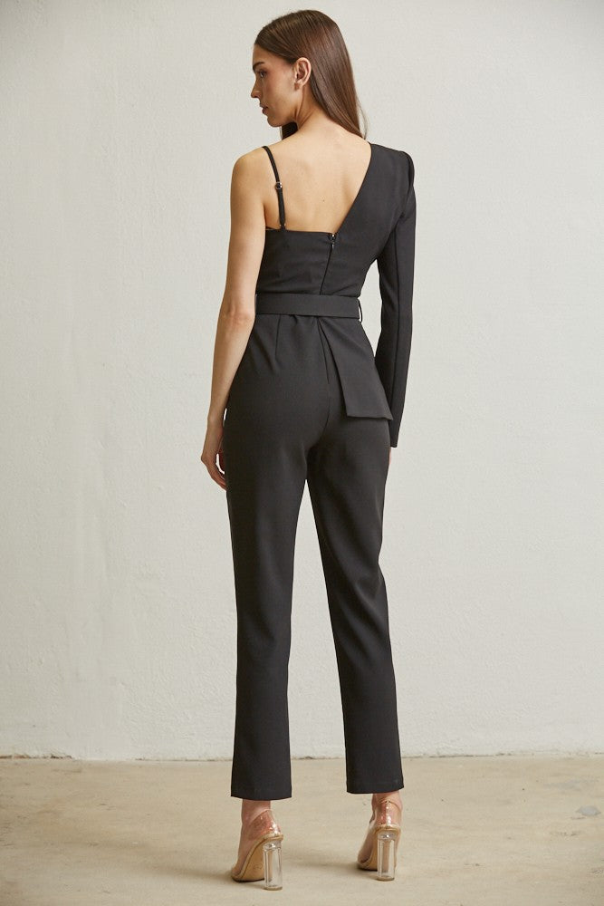 one side blazer corset jumpsuit