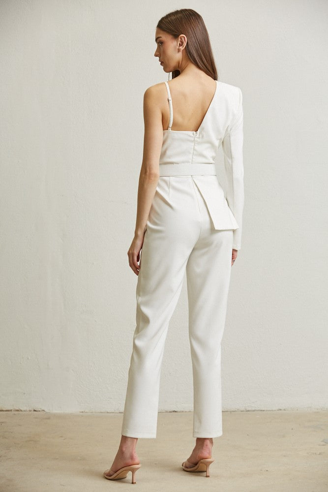 one side blazer corset jumpsuit