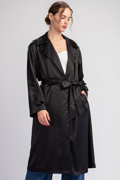 satin trench coat