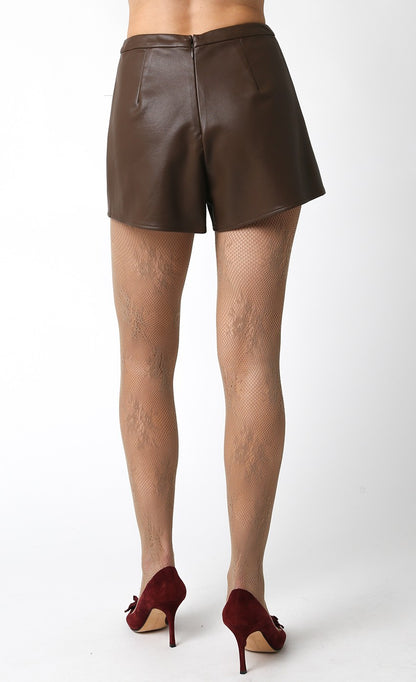 faux leather high waist shorts