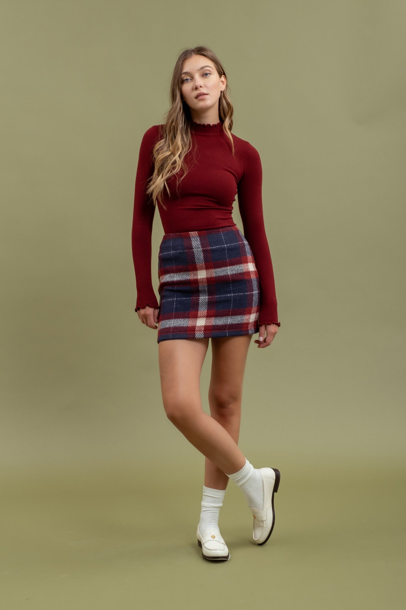 plaid mini skirt