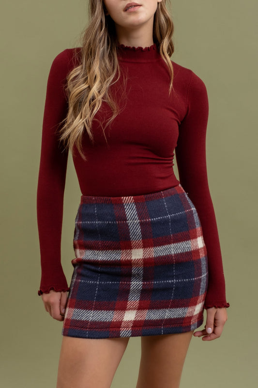 plaid mini skirt