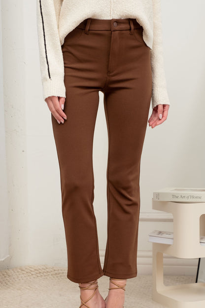 high waist straight leg stretch pant