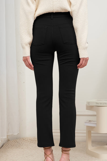 high waist straight leg stretch pant