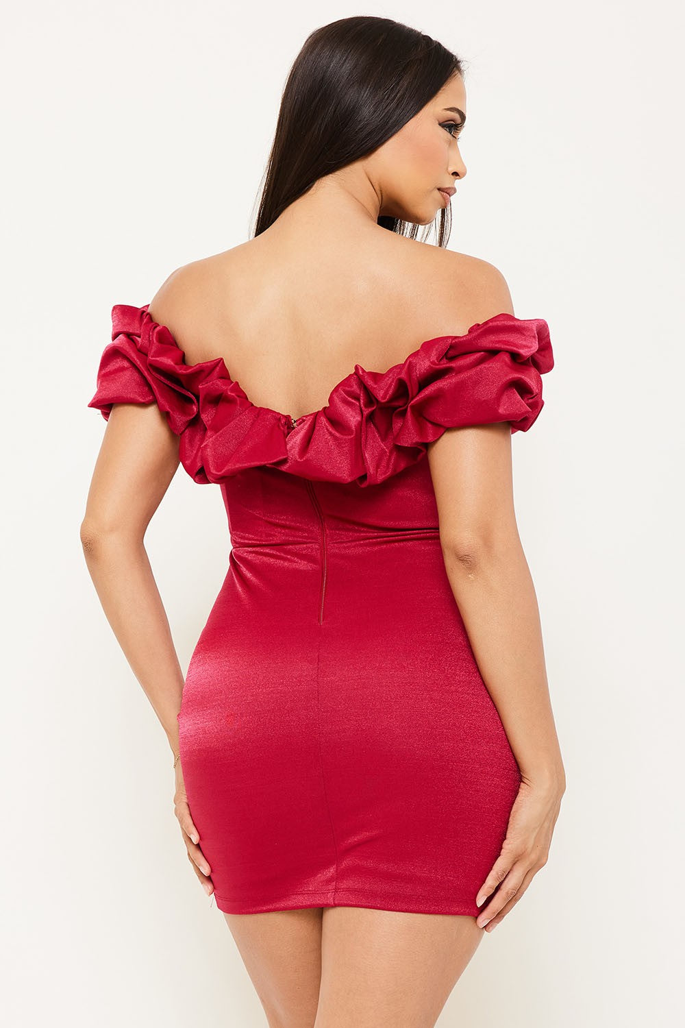 ruffle off the shoulder dress