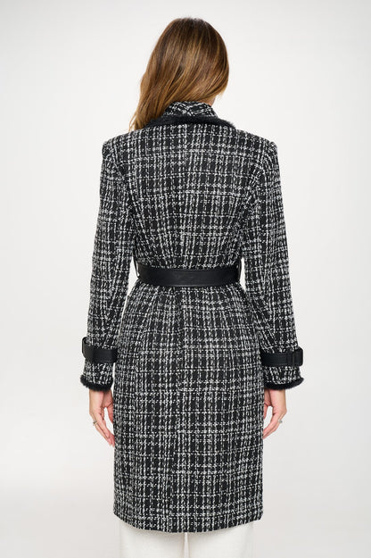 Long Tweed Vegan Wool Coat