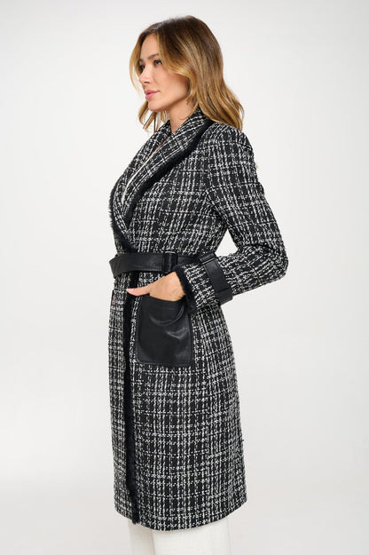 Long Tweed Vegan Wool Coat