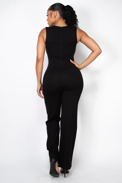 square neck sleeveless jumpsuit